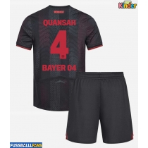Bayer Leverkusen Jarell Quansah #4 Heimtrikotsatz Kinder 2025-26 Kurzarm (+ Kurze Hosen)